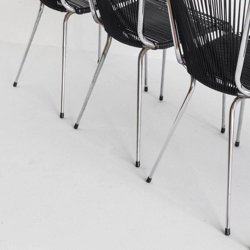 Set of 4 chairs "scoubidou", France, 1960s