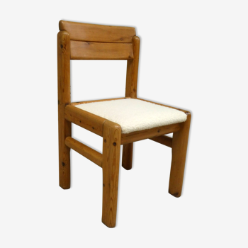 chaise en pin retapissée