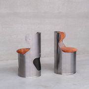 Single Occasional or Vanity Chairs in Brushed Chrome attr. to Willy Rizzo (