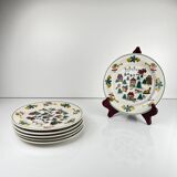 Set de 6 assiettes à dessert de Noël, 1980