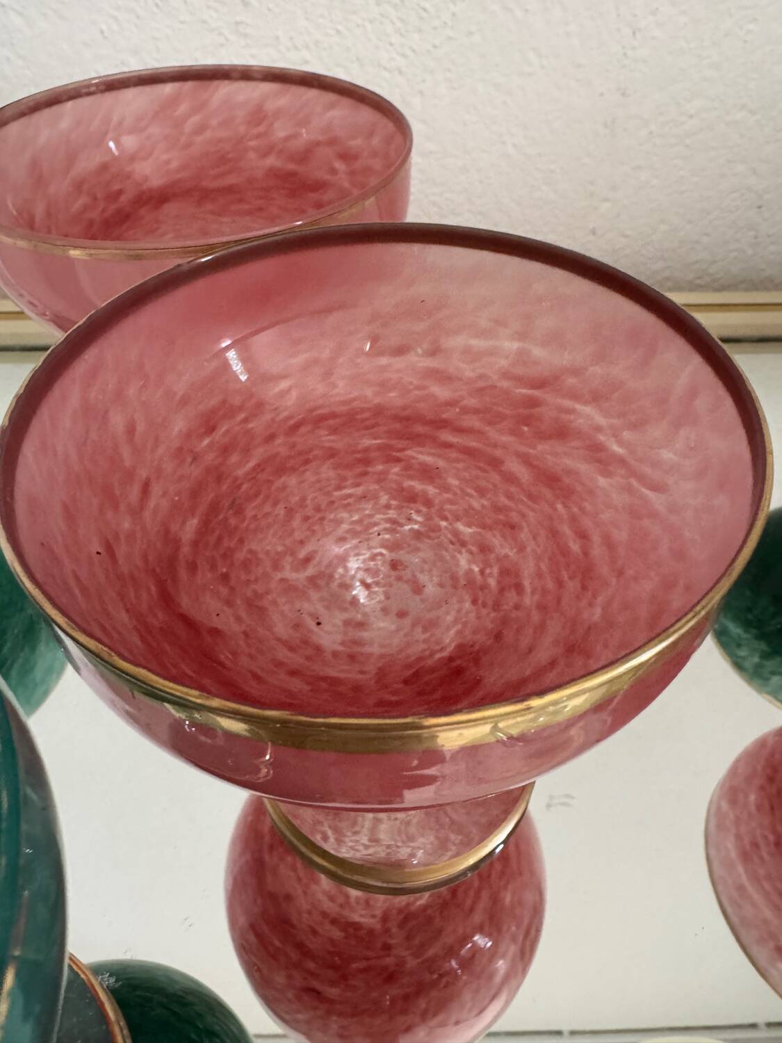 Multi-colored Venetian crystal ice cream cups