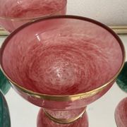 Multi-colored Venetian crystal ice cream cups