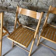 4 folding wooden chairs for Habitat, 1980