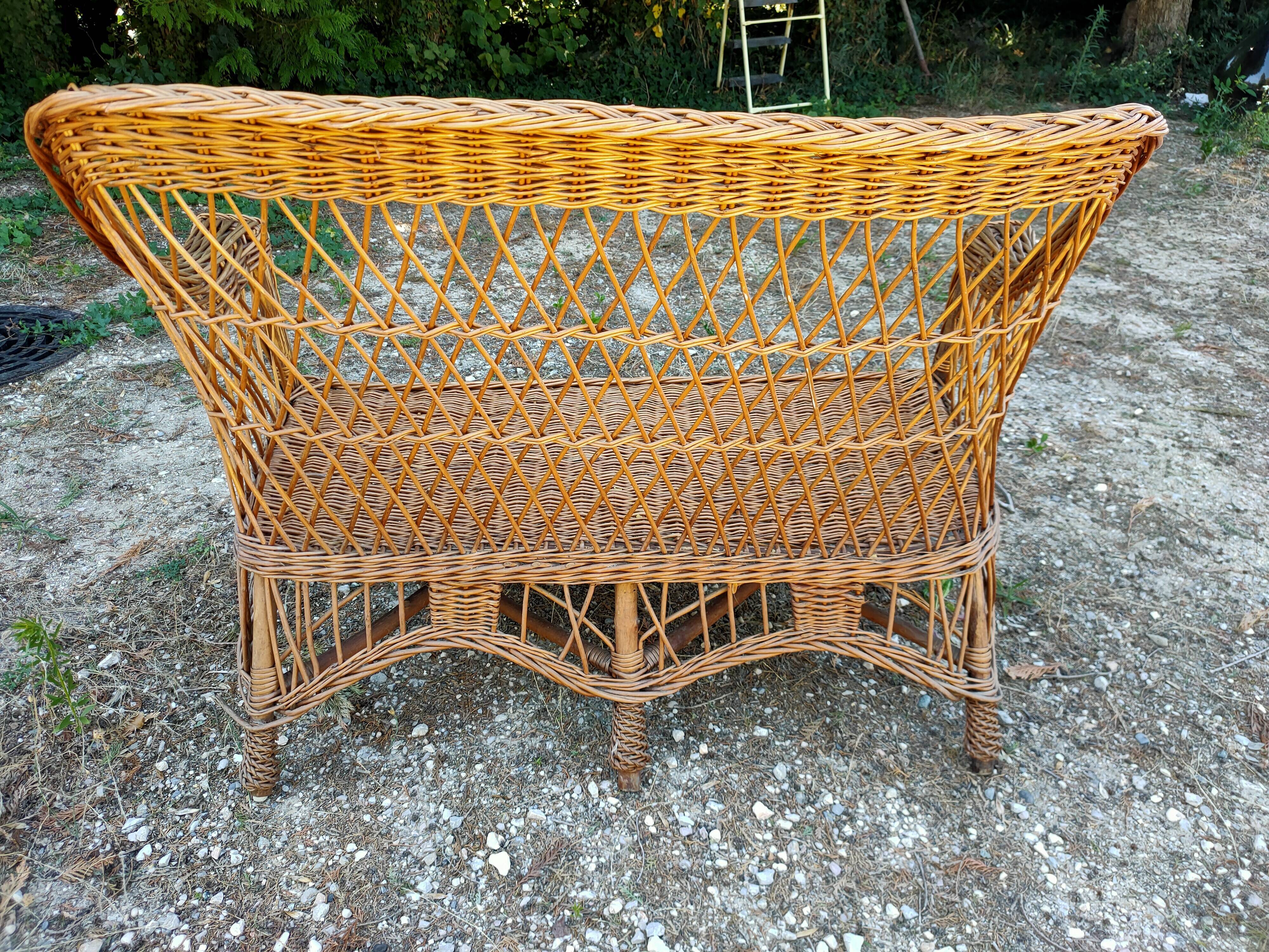Rattan bench
