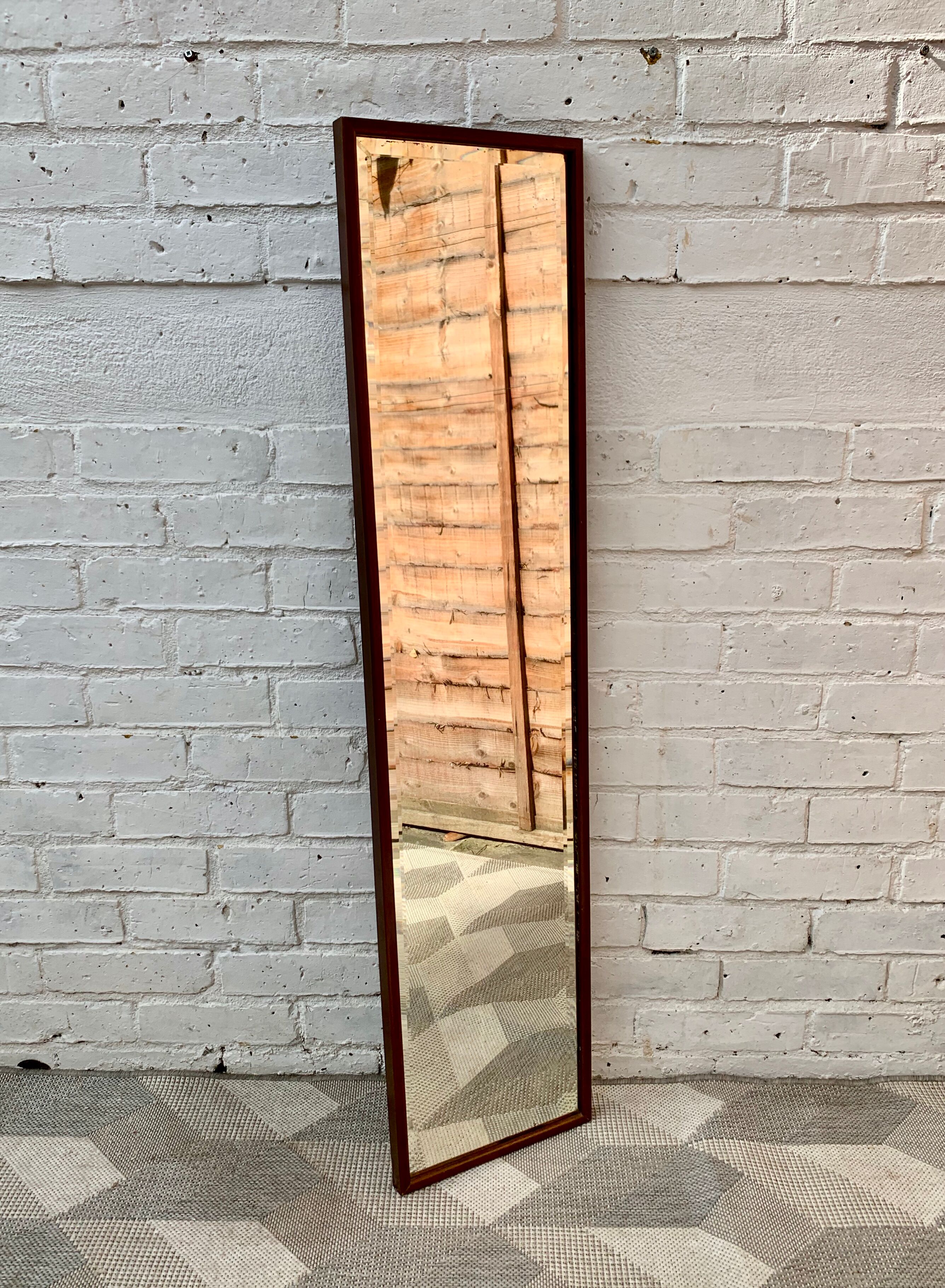 Wall mirror wood frame 119x28cm