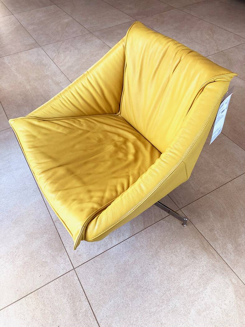 Yellow leather armchair