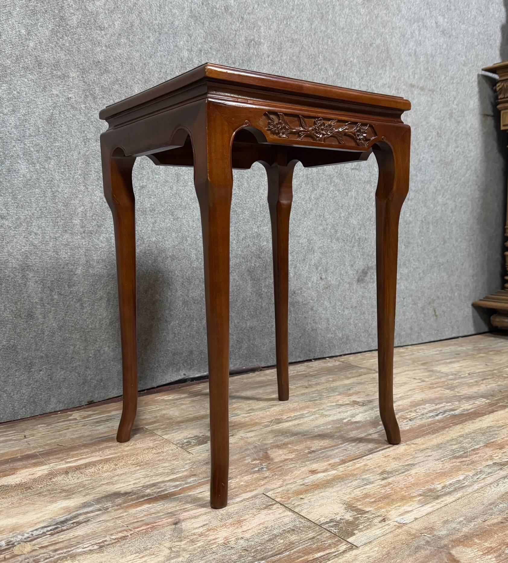China 20th century: mahogany and burl saddle circa 1950