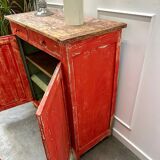 Buffet parisien patine rouge