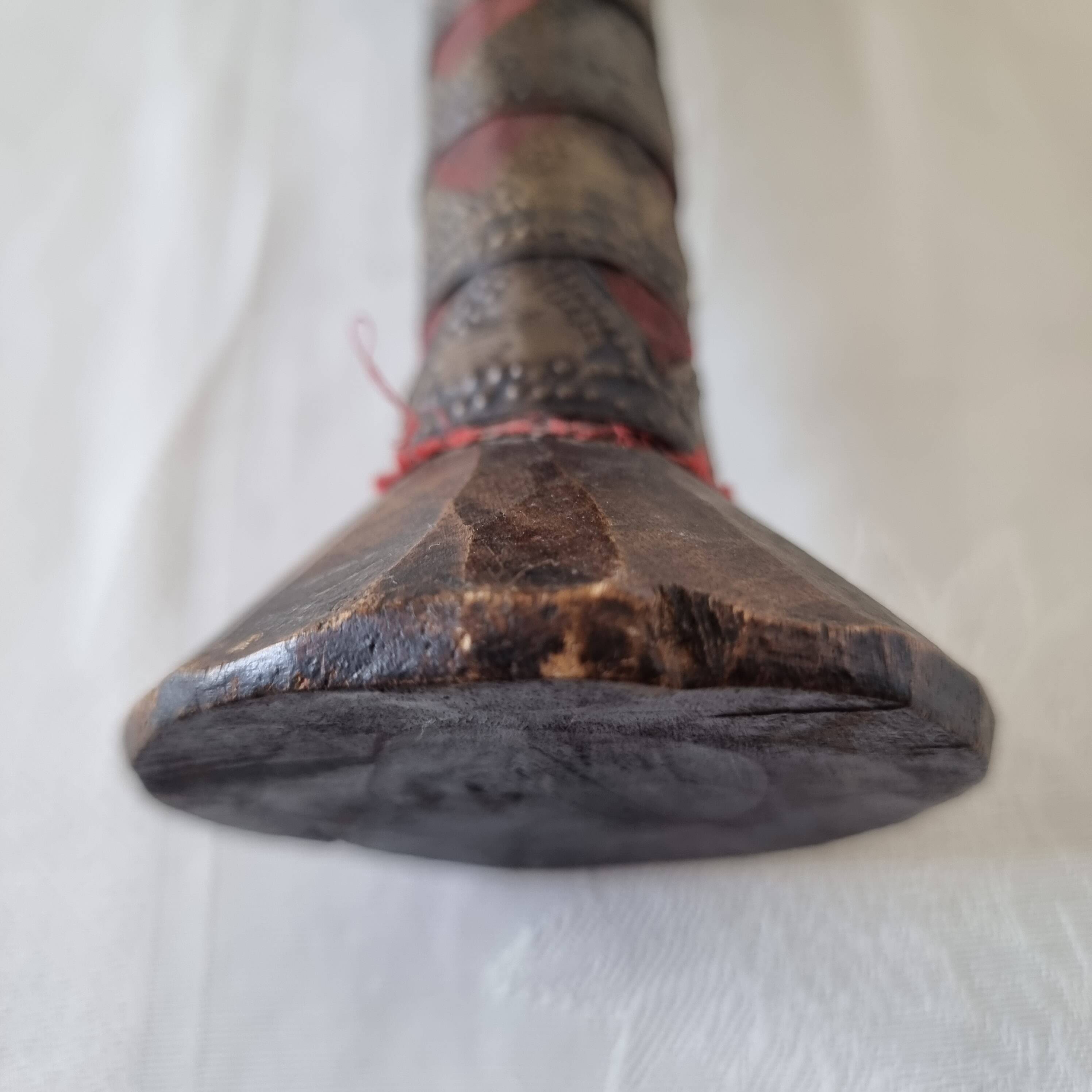 Scepter decorated with a female figure in wood and brass