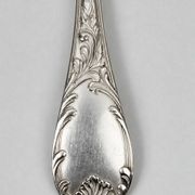 Twelve large table forks Christofle Marly, silver-plated metal.