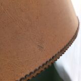 Turned wooden floor lamp