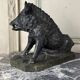 Il Porcelino d’après Pietro Tacca, sculpture en marbre vert serpentine, Italie XIXème siècle