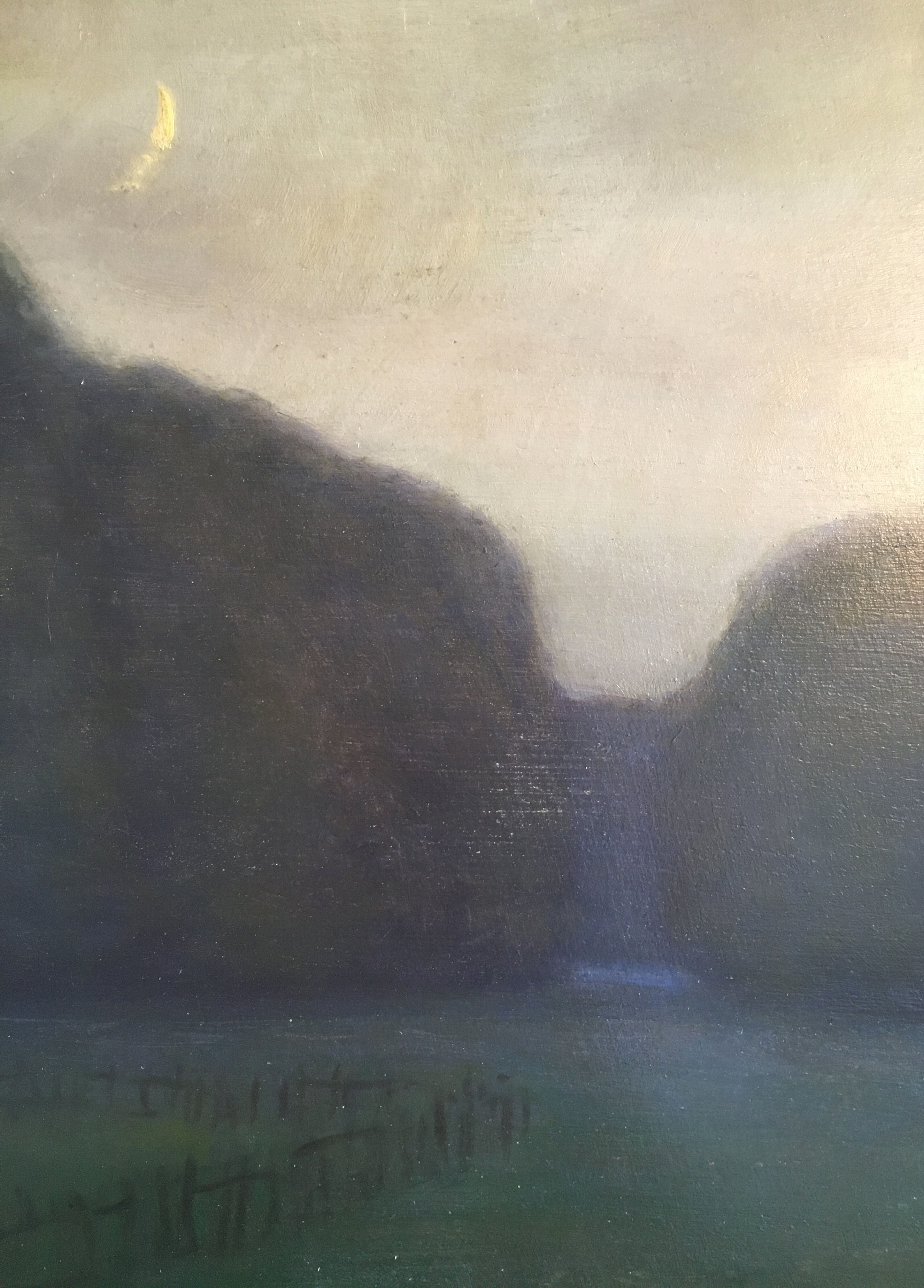 Impressionist Post-Impressionist Painting "Moonlight" by François Moreau - 1915