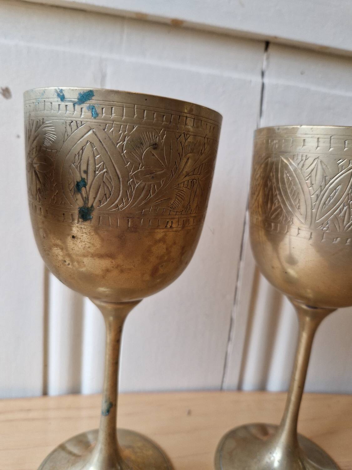 Lot De 4 Calisse Verre En Laiton