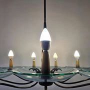Brass Mid-Century Chandelier in the style of Pietro Chiesa