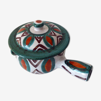 Vallauris earthenware covered cassolette by A. Fazio