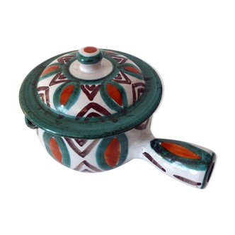 Vallauris earthenware covered cassolette by A. Fazio