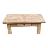 Renovated 19th-century solid oak farmhouse coffee table.