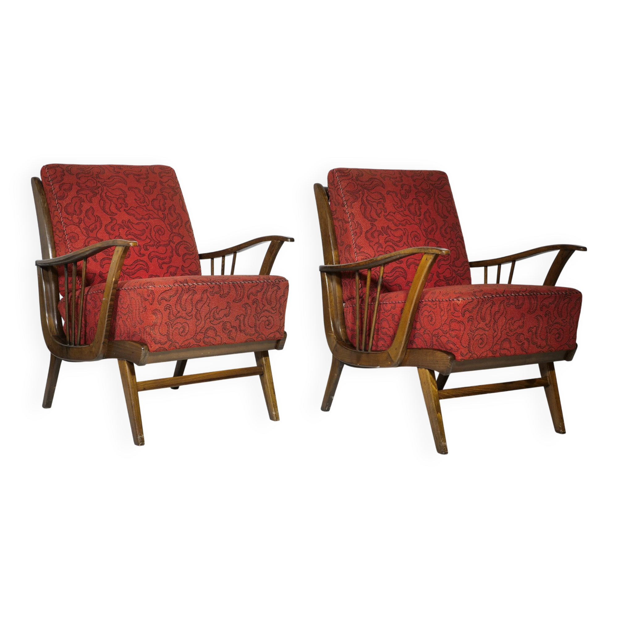 French Mid-Century Cocktail Armchair Set 1960s