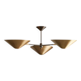 1950s Mid Century Brass Simms 3-Light Sputnik Chandelier – Curved Arm Linea