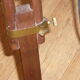 Ancient wooden tripod and brass with its indus lamp