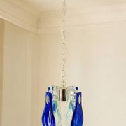 Suspension VECA en verre de Murano bleu, Italie, années 1970