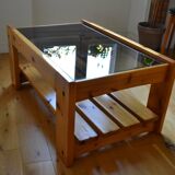 Wood and glass coffee table