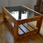 Table basse bois et verre