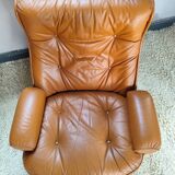 Michel Cadestin leather armchair for Airbone