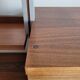 Large Scandinavian wall-mounted wood and aluminum bookcase circa 1960