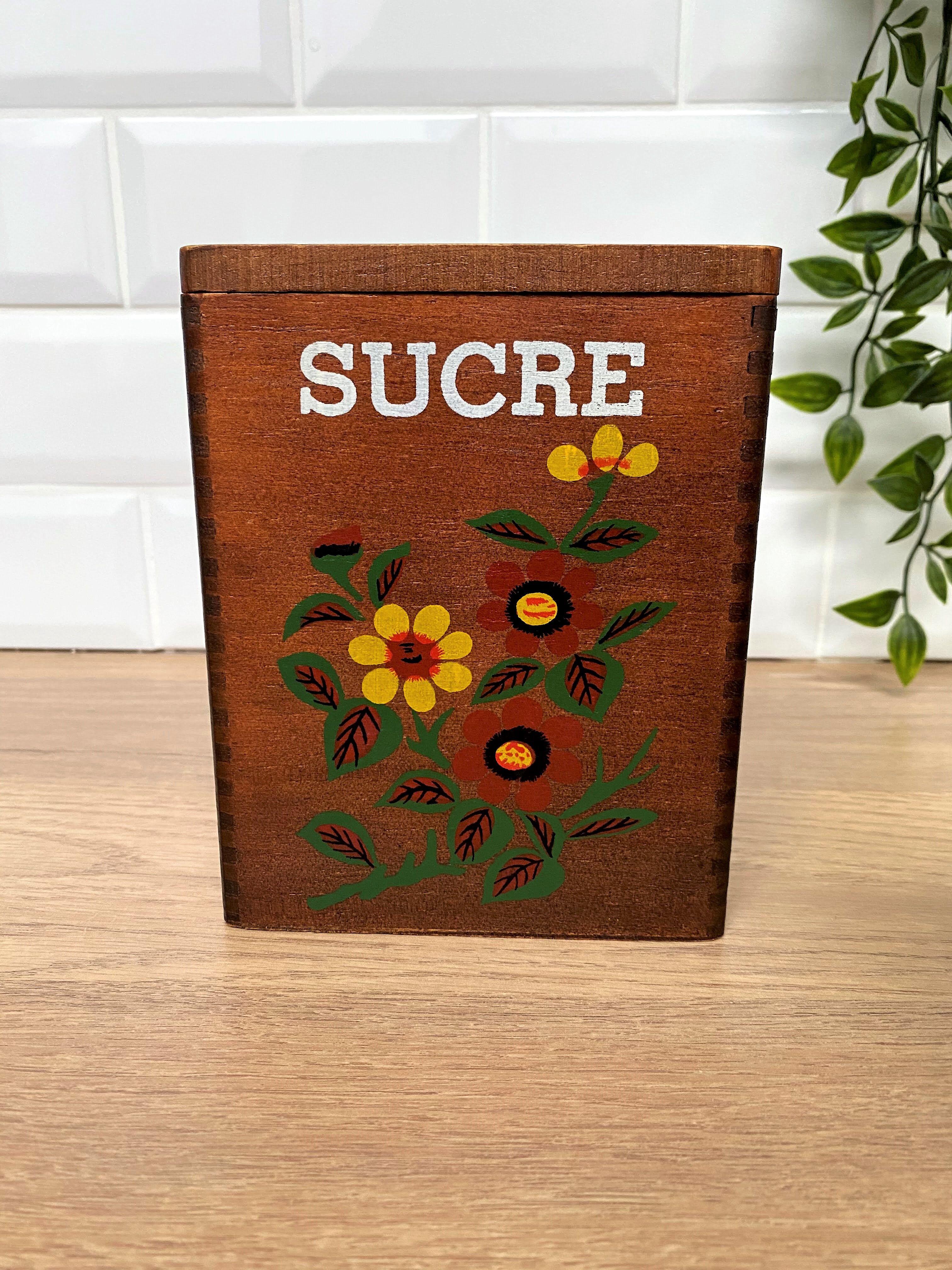 Série de 4 pots à épices en bois