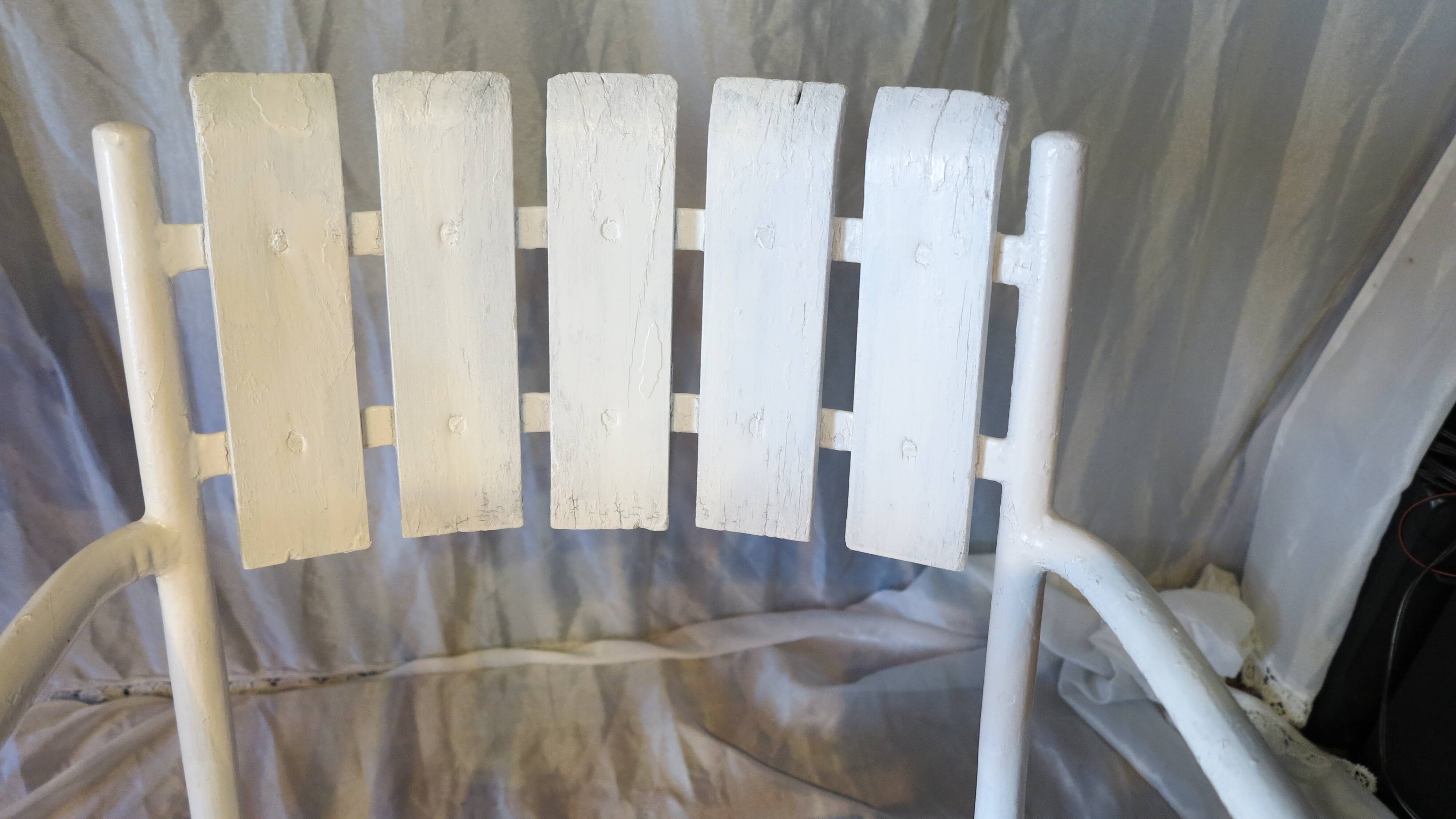 Pair of white garden armchairs