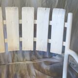 Pair of white garden armchairs