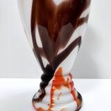 White, Orange and Brown Murano Glass Vase by Carlo Moretti, Italy