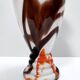 White, Orange and Brown Murano Glass Vase by Carlo Moretti, Italy