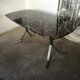 Table, chrome foot, red marble