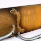 Vintage wooden coat rack with chrome hooks