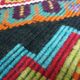 Handwoven vintage accent geometrical rug, colorful wool, Romanian carpet 220x146cm