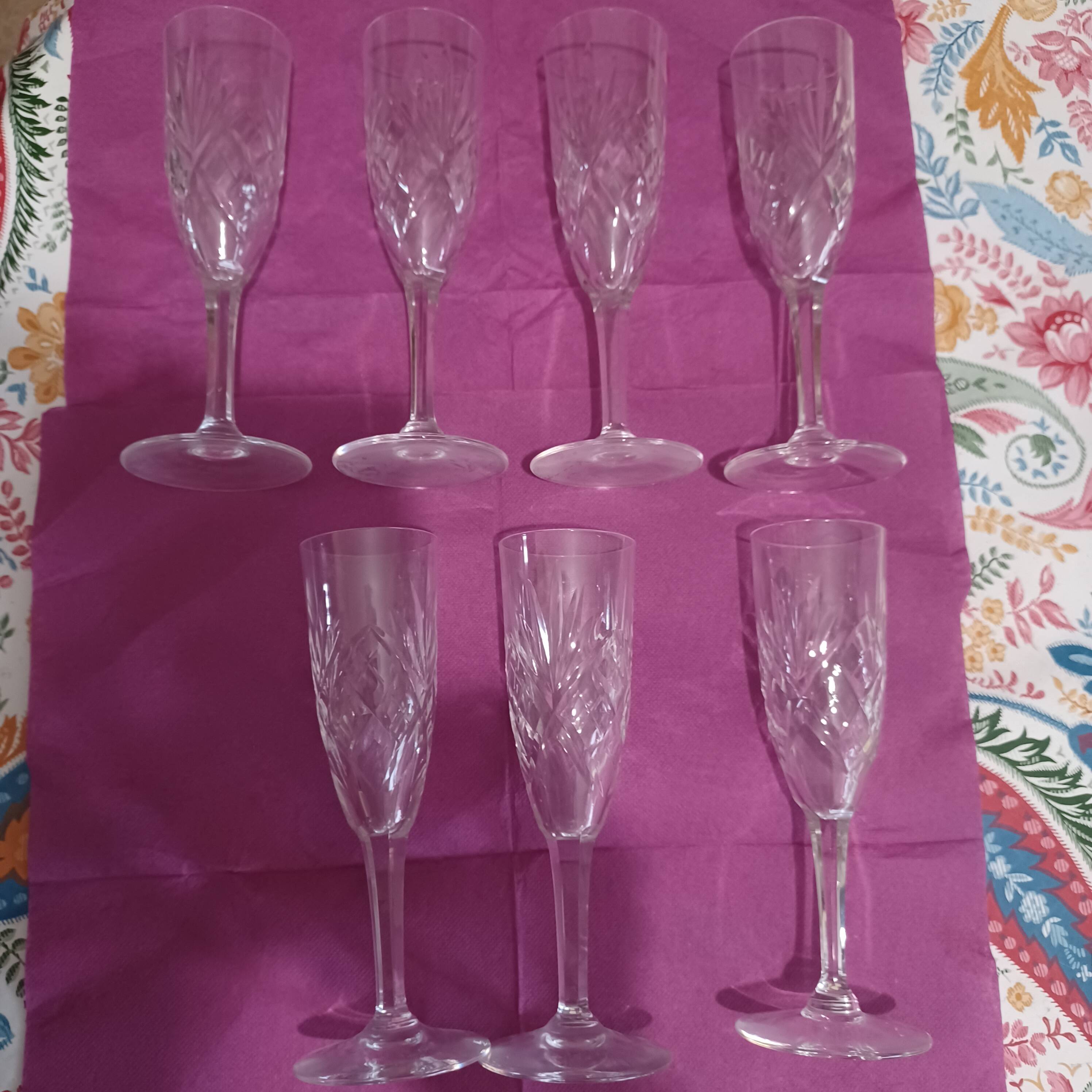 Vintage crystal flutes