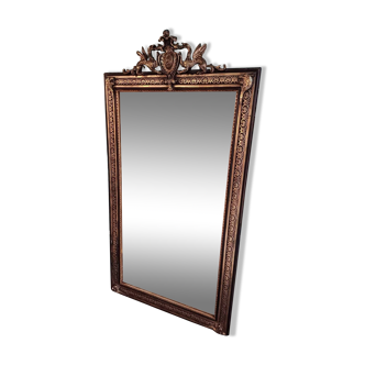 Napoleon 3 period mirror in gilded wood, mercury glass 154 high by 83.5