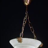 Charming white Art Deco alabaster pendant, 1940s