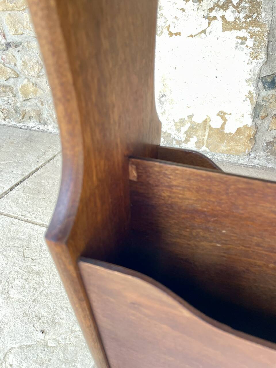 Vintage side table with magazine rack, 1960s