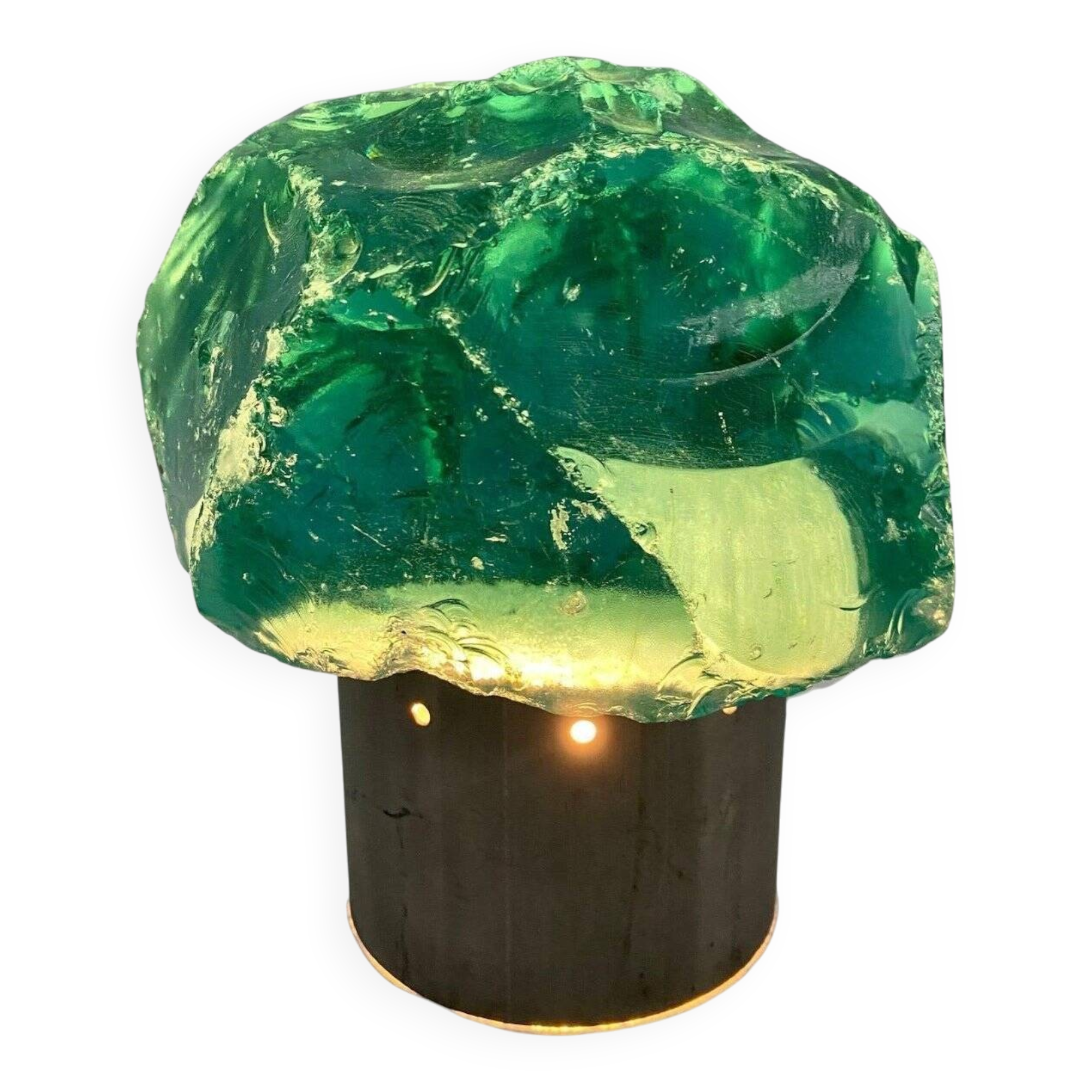 Vintage Table Lamp in Saint Gobain Glass in the style of Max Ingrand, 1960s