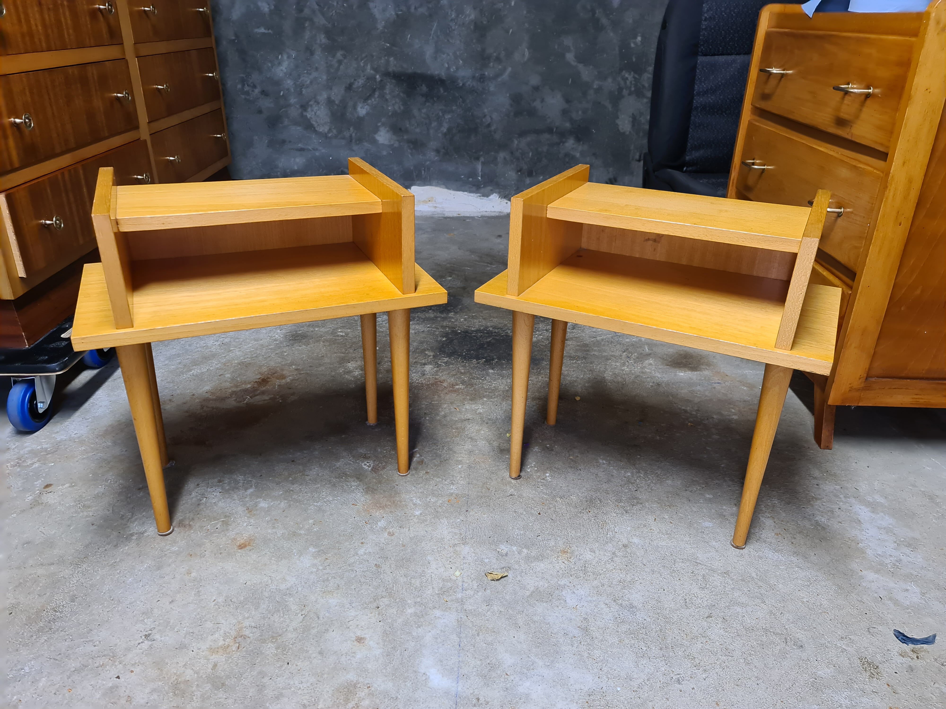 Vintage bedsides pair 1960