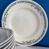 service de 10 assiette plate ancienne Longchamp terre de fer Belleville