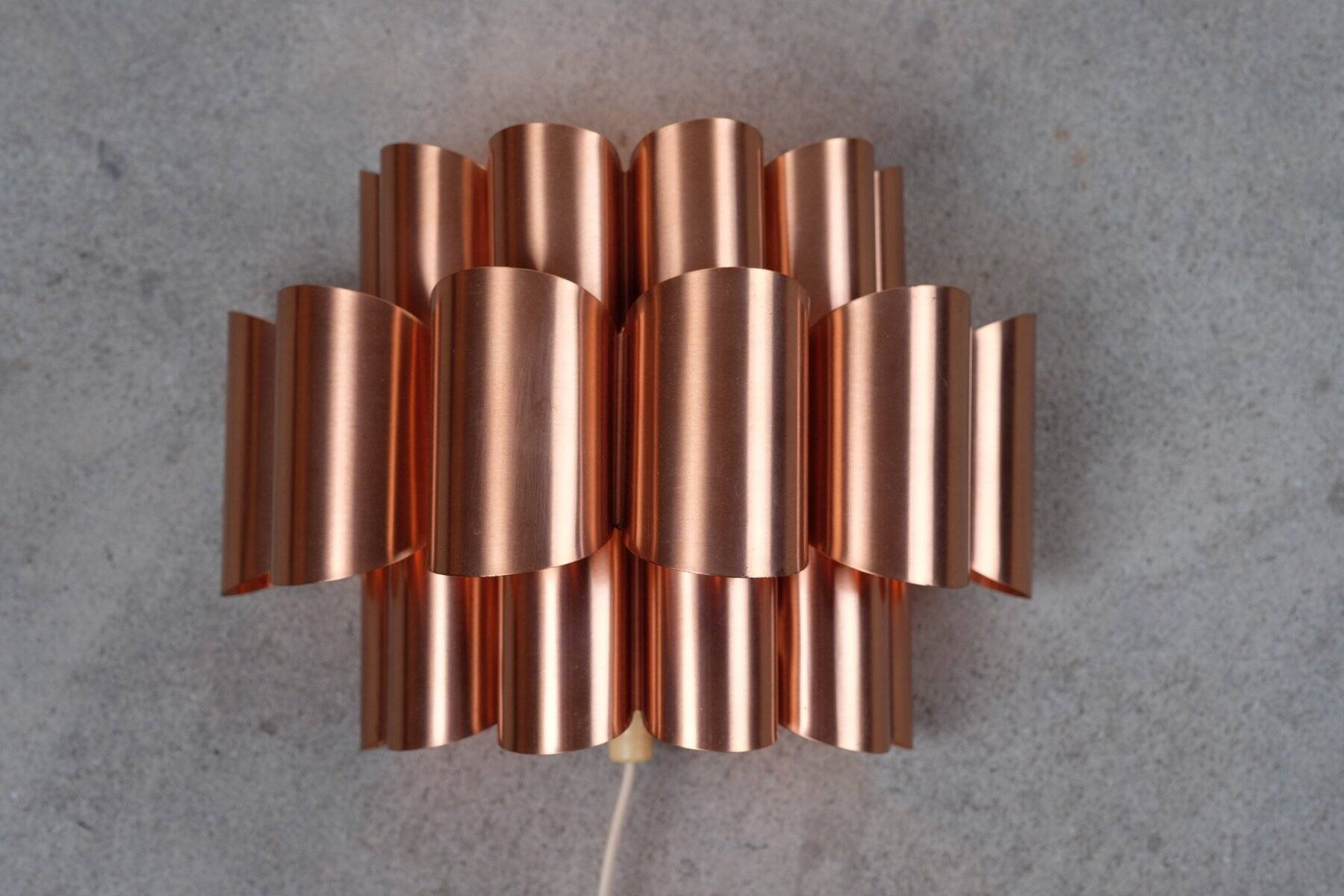 Mid-Century Wall Light in Copper by Werner Schou, Denmark