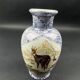 Porcelain vase decorated J. Lecquerile Lusseray France, chamois and mountain decor