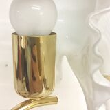 Pair of table lamps calla lily "Franco Luce" murano glass. Italy 1960s.