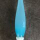 Vase soliflore in opaline turquoise blue color and white foot 24 cm