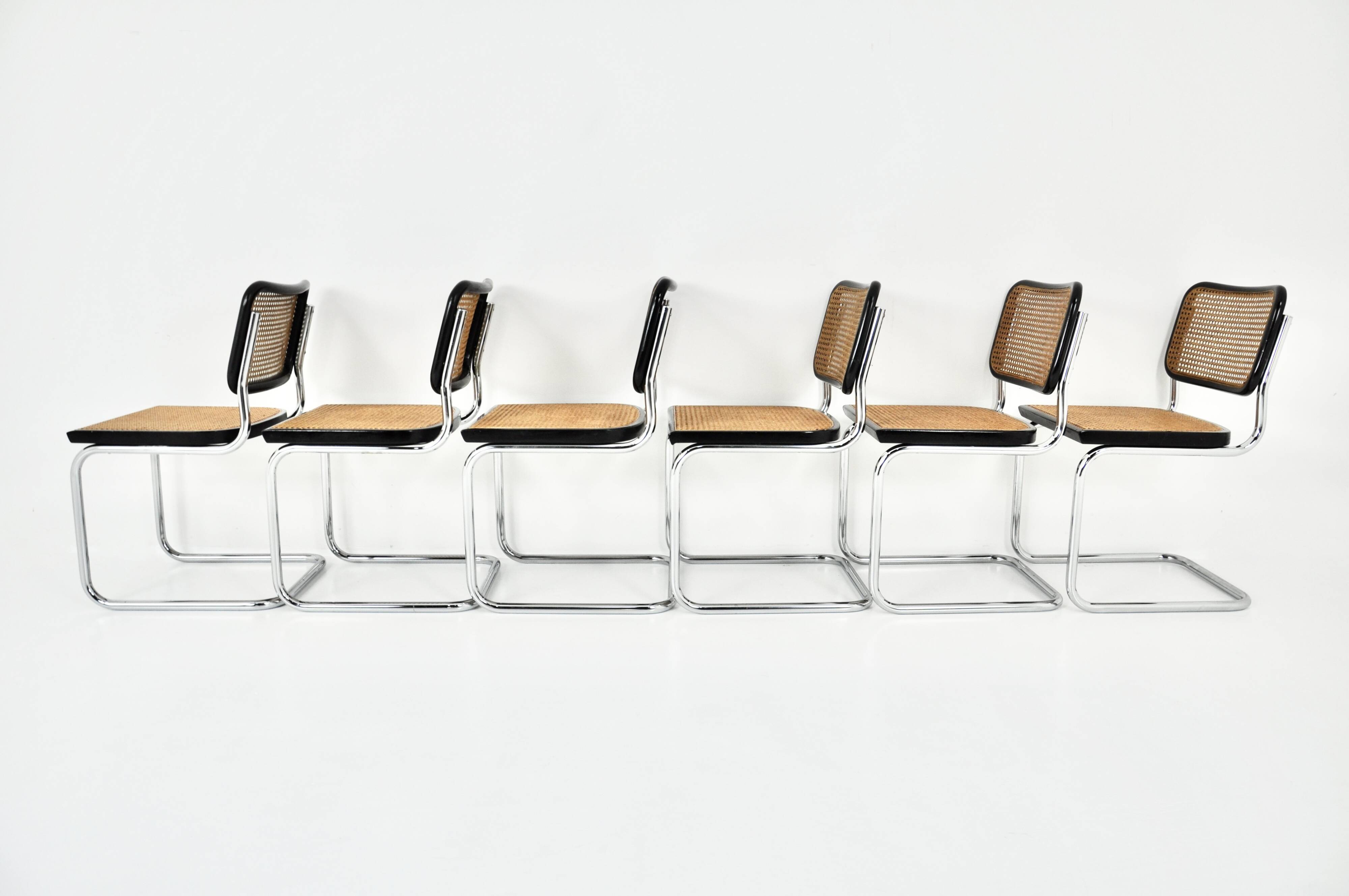 Set of 6 Style B32 Dining Room Chairs by Marcel Breuer